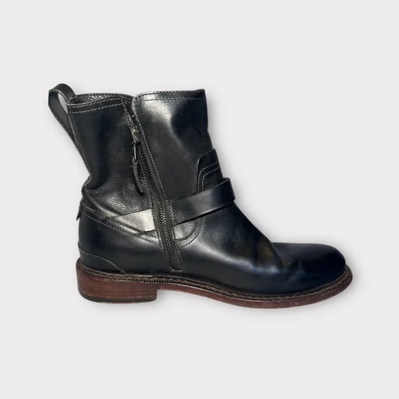 Rag & Bone Black Leather Moto Boots, Size 9 - Picture 5 of 9